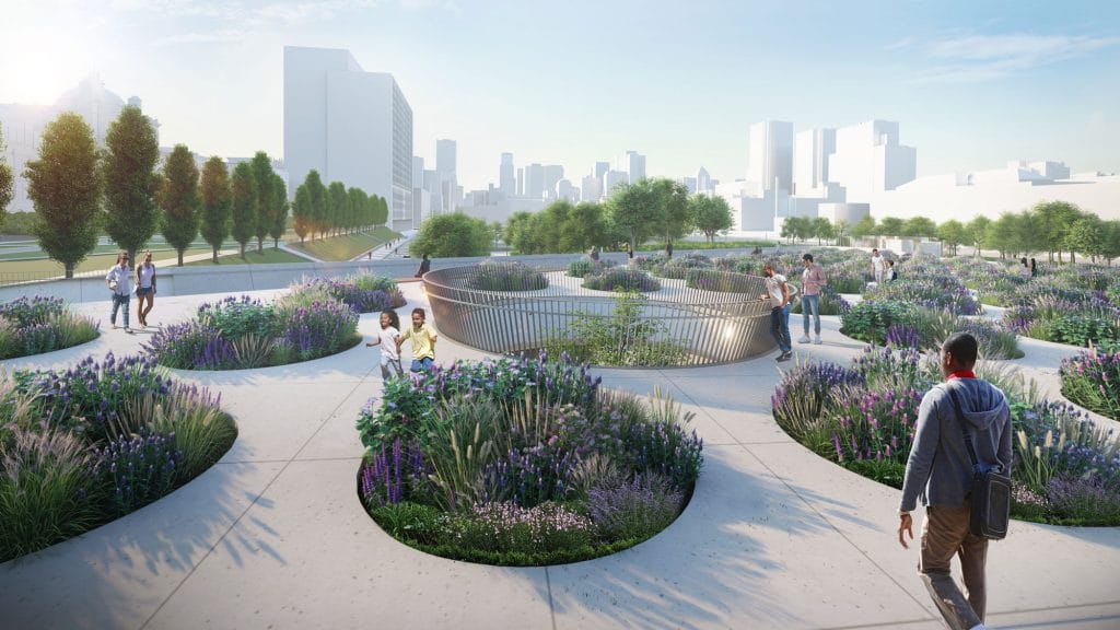 The meadow on place des montrealaises in Montreal, a design from Lemay